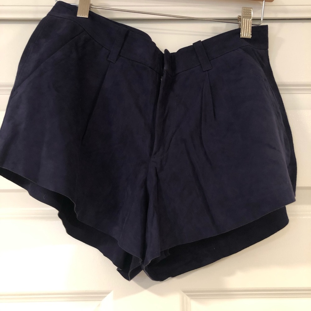 Real suede navy shorts